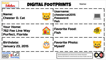 Preview of 2nd Grade ELA Digital Citizenship - Digital Footprints