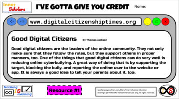 Preview of 2nd Grade ELA Digital Citizenship - Giving Credit to Online Authors and Websites