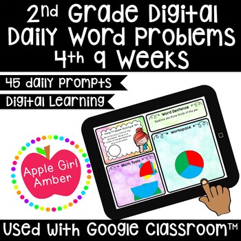 Preview of 2nd Grade Digital Daily Math Word Problems | 4th 9 Weeks for Google Classroom™