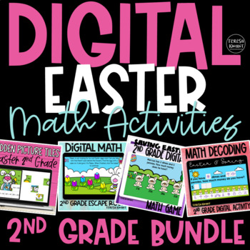 Preview of 2nd Grade Digital Easter and Spring Math Activities and Centers