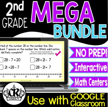 Preview of 2nd Grade Digital Math Activities MEGA BUNDLE Google Classroom Distance Learning