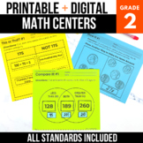 2nd Grade Back to School Math Centers, Games and Review