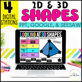 Preview of 2D & 3D Shapes Math Slides for Describing & Composing Shape Activities