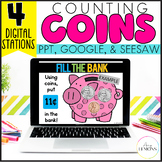 Counting Coins Math Slides with Counting Money Games & Dig