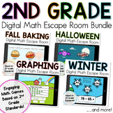 2nd Grade Interactive Digital Math Escape Room Games Activ
