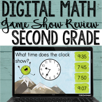 Preview of 2nd Grade Digital Math Review Game for Test Prep on Google Slides & PowerPoint