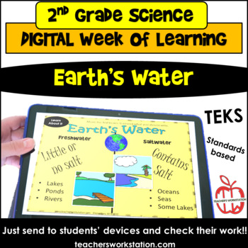 Preview of 2nd Grade Digital Week of Learning - Earth's Water DISTANCE LEARNING