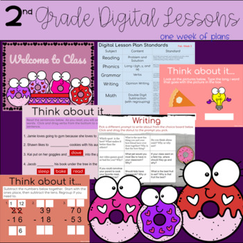 Preview of 2nd Grade Distance Learning: Digital Lesson Plans: February Wk. 3 :Google Slides