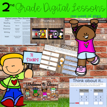 Preview of 2nd Grade Distance Learning: Digital Lesson Plans: January Wk. 3 (Google Slides)