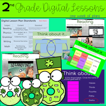 Preview of 2nd Grade Distance Learning: Digital Lesson Plans: March Week 2: Google Slides