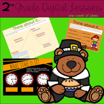 Preview of 2nd Grade Distance Learning: Digital Lesson Plans: November Week 2:Google Slides