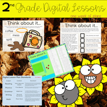 Preview of 2nd Grade Distance Learning: Digital Lesson Plans: October Week 2: Google Slides