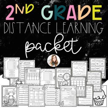 Preview of 2nd Grade Distance Learning Packet {Math & ELA}
