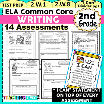 Preview of 2nd Grade ELA Common Core Assessments Pack- Writing