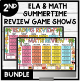 2nd Grade ELA & Math End of Year Review | Game Show | Summ