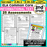 2nd Grade ELA Common Core Assessments- Reading Informational Text