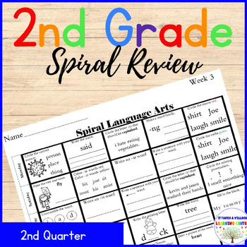 Preview of 2nd Grade ELA Spiral Review Worksheets - Daily ELA Warm Ups