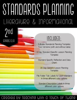 Preview of 2nd Grade ELA Standards Planning Tool Kit