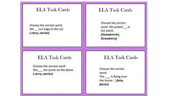 Preview of 2nd Grade ELA Task Cards