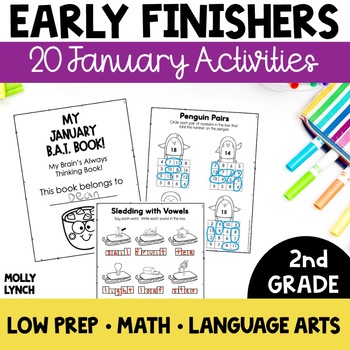Preview of 2nd Grade Early Finishers January | Fast Finishers Book for 2nd Grade