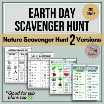 Preview of 2nd Grade Earth Day Scavenger Hunt Activity | Earth Day 2024 Worksheets