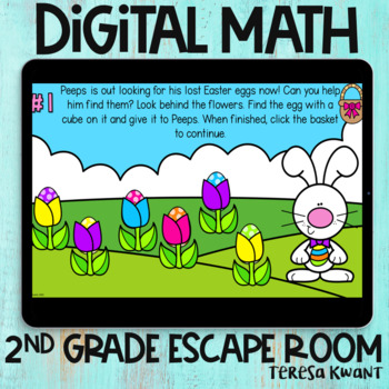 Preview of 2nd Grade Easter Digital Math Geometry Escape Room Breakout