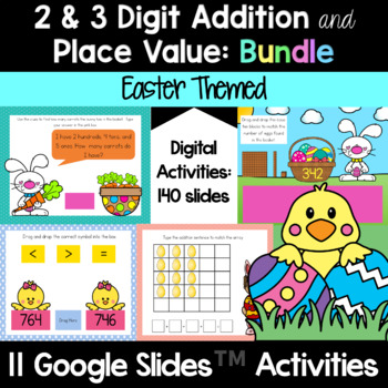 Preview of 2nd Grade Easter Activities | Digital Math Resources | Bundle