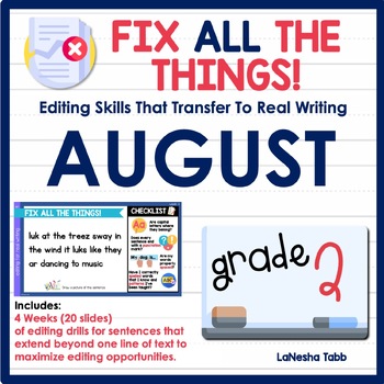Preview of 2nd Grade Editing Practice August
