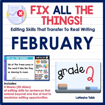 Preview of 2nd Grade Editing Practice February