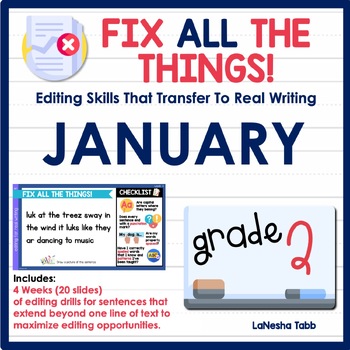 Preview of 2nd Grade Editing Practice January