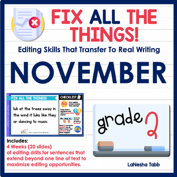 Preview of 2nd Grade Editing Practice November