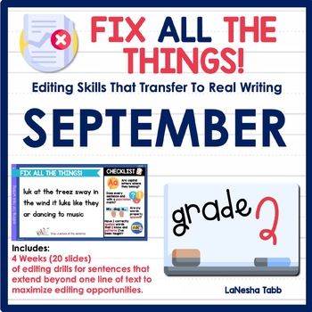 Preview of 2nd Grade Editing Practice September