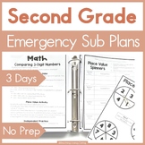 Second Grade Emergency Sub Plans for Sub Binder or Sub Tub