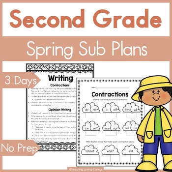 Preview of Second Grade Emergency Sub Plans for Spring