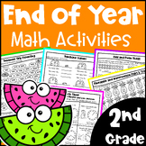2nd Grade End of Year Math Activities Worksheets, Summer P