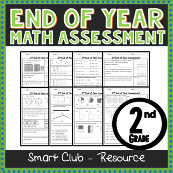 Preview of 2nd Grade End of Year Math Assessment – Math Review Worksheets