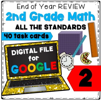 Preview of 2nd Grade End of Year Math Review | Digital