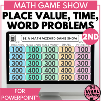 Preview of 2nd Grade Activity End of Year Math Review Game Show