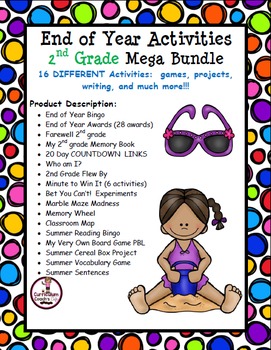 Preview of 2nd Grade End of Year Mega Bundle:   Projects, Games, Awards, Etc.