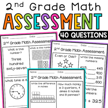 Preview of 2nd Grade End of the Year Math Review Assessment