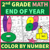Preview of 2nd Grade End of the Year Math Review | Color by Number