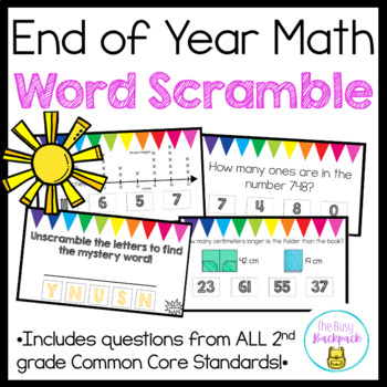 Preview of 2nd Grade End of the Year Math Review Digital Game