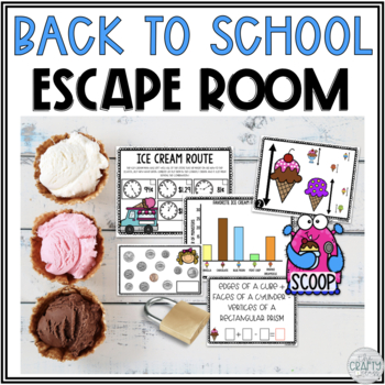 Preview of 3rd Grade Back to School Math Review Escape Room - Back to School Activities