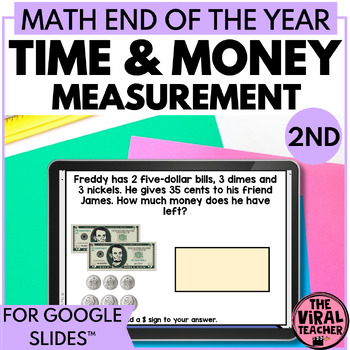 Preview of 2nd Grade End of the Year Math Review Escape Room Google Slides™