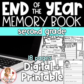 Preview of 2nd Grade End of the Year Memory Book | PRINT & DIGITAL