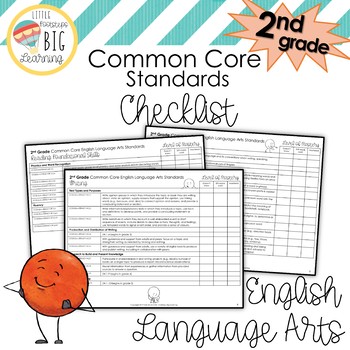 Preview of 2nd Grade English Language Arts (ELA) Common Core Standards Checklist