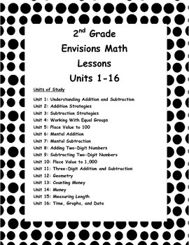 Preview of 2nd Grade 2012 Envisions Daily Math Lesson Plans for Topics 1-16! (Editable)