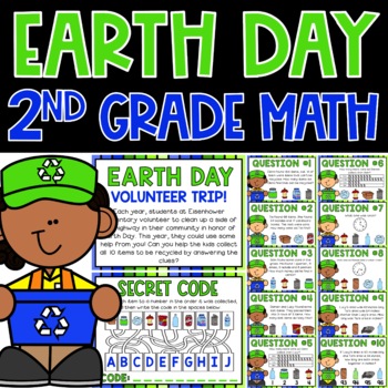 Preview of 2nd Grade Escape Room Earth Day Math Activity