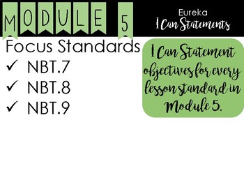 Preview of 2nd Grade - Eureka I Can Statements - Module 5 - All Lessons