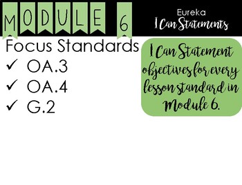 Preview of 2nd Grade - Eureka I Can Statements - Module 6 - All Lessons